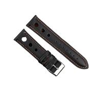 YGUKOJ Solid Color Watchband Genuine Leather Hand-Stitching Vintage Strap Compatible With Rolex Watch Watchbands Strap 18mm 20mm 22mm 24mm For Men(Black-OR line,24mm)