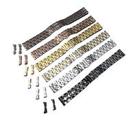 YGUKOJ Solid Metal Watchabnds Bracelet Silver Zwart Rose Gold Men Women Stainles Steel Watch Band Strap 12mm 14mm 16mm 18mm 19mm 20mm(Silver,12mm)