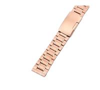 YGUKOJ Solid Stainless Steel Replacement Watch Band Strap Bracelet 12 14 16 18 20 22 24mm Wristband Seamless Welding Deployment(Rose gold,22mm)