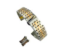 YGUKOJ Stainless Steel Metal Watch Band Bracelet 12mm 14mm 16mm 18mm 20mm 22mm 24mm Wrist Strap Watchband with Hollow arc interface(Silver rose gold,18mm)