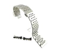YGUKOJ Stainless Steel Watch Band 12mm 14mm 17mm 19mm 18mm 20mm 21mm 22mm Strap Wristband Curved End Watch Strap Double Lock Buckle(Silver,21mm)