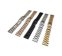 YGUKOJ Stainless Steel Watch Band Strap 12/14/16/18/19/20/21/22/23/24mm Mens Solid Metal Bracelet Silver Zwart Gold Compatible with Quartz Watch(Rose gold,21mm)