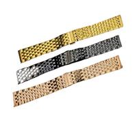 YGUKOJ Stainless Steel Watchbands Women Men Bracelet 14mm 16mm 18mm 20mm 22mm 24mm Silver Curved End Watch Band Strap Watch Accessories(Gold,22mm)