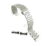 YGUKOJ Watch Band 17/18/19/20/21/22mm Stainless Steel Watch Bands Strap Compatible with Wristwatch Double Clasp Bracelet with arc interfac(Silver,21mm)