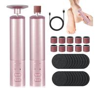 YGVQN Electric Foot Rasp 2 in 1 Electric Pedicure Foot Rasper, 6 Speeds Silent USB Rechargeable, Quick Care of Corns & Dead Skins, Ideal for Dry Feet & Cracked Heels (Pink)