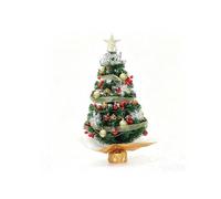 YGWAPJL 2ft/60cm Green Artificial Christmas Tree with DIY Ornaments Set - Mini Tabletop Tree with Star Topper, Baubles, Berries, Snowflakes - Classic Holiday Decor for Home, Office, Room