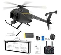 YGWXYYZJ F119S MD500 Flybarless RC Helicopter with Optical Flow, Dual Brushless Coaxial Motors, 9CH Remote, 3500mAh LiPo Battery for Advanced Players and Adults(Black,No camera)