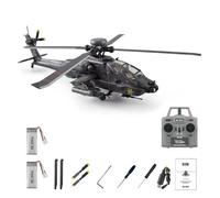 YGWXYYZJ Remote Control Apache Helicopter 1:48 Scale Military Aircraft Model Realistic Cockpit Design Metal Rotor Head TOF Altitude Hold Stable Flight Control Hobby Gift for Adults and Kids