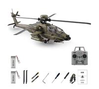 YGWXYYZJ Remote Control Apache Helicopter 1:48 Scale Military Aircraft Model Realistic Cockpit Design Metal Rotor Head TOF Altitude Hold Stable Flight Control Hobby Gift for Adults and Kids