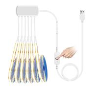 YGYCOBST 6 Rolls 2M Warmwhite COB LED Strip Light Kit，5V USB COB LED Strip with Touch Sensor Dimmer Switch for Acoustic Panel，Shelves，Showcases，Cabinet Decoration Lighting