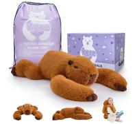 YGZE Weighted Capybara Stuffed Animal 25 Inch 4 lbs with Weighted Arms for Shoulder Drape, Soft Brown Capybara Plush for Kids Teens Adults Gift