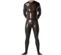 YGZHANYUANOKU Men Black Latex With Socks Rubber Bodysuits For Men Jumpsuit Halloween Party Customize,Black,7XL