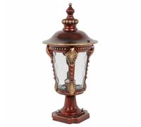 YGZPALH Aluminum Post Light, 1-Head Light Posts with Pier Mount Base, Yard Decorative Column Lamp 19.7" H Outdoor Pole Lights - Red - IP54 Waterproof Post Head Lights for Garden, 3x3 4x4 Wood Pillar