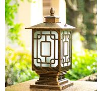 YGZPALH Classic Outdoor Column Lights Garden Patio Light 18.9″ Hard Wired Exterior Lantern Light Fixtures Rustic Finish,Weather Resistant,for Yard, Villa, Patio, Porch, Driveway, Walkway 1-Pack