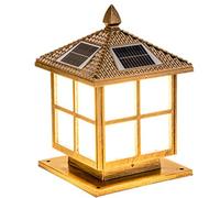 YGZPALH Solar LED Pillar Lamp Exterior Yard Lights Fixture Black with Aluminum Housing Outdoor Fence Deck Cap Light Lantern Column Lamp for Flat Patio Garden Decoration with IP54 Waterproof