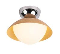 YGZPALH Vintage-Style Entryway/Hallway Light, Creative Wood Grain Ceiling Light Simple Glass Lamp Shade Hardwired Semi-Flush Mount Modern Light Fixtures for Hallway, Closet, Balcony Warm Lighting