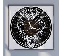 YH Billiards Vinyl Wall Clock, Vinyl Record Clock Wall Art Silent & Non-ticking(12 inchs C without LED)