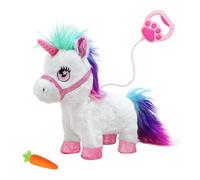 YH YUHUNG Unicorn toy with leash, electric plush toy pony with running and sound function - the horn lights up