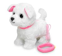 YH YUHUNG Walking and Barking Toy Dog with Remote Control Leash Puppy Electronic Pets Interactive Toys for Kids (White)