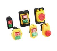 YH02-A 110V 8A / 220V 15A 4PIN 5PIN Electromagnetic Switch Starter Push Button Large Panel for Machine Tool Equipment Waterproof(Type D 4PIN Plug,220V)