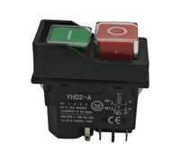 YH02-A 4Pins/5Pins Electromagnetic Starter Push Button Switches 16A AC250V IP55 Waterproof Machine Garden Tool Can Replace KJD17(5 Pins)