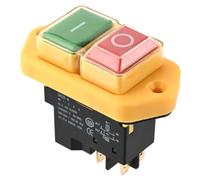 YH02-A Electromagnetic Push Button Switch, 110V 8A/220V 15A, 4PIN 5PIN Waterproof Panel Starter for Machine Tool Equipment (4PIN 220V)