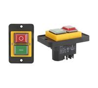 YH02-A YH01-A 110V 220V Electromagnetic Switch Starter Push Button Large Panel for Machine Tool Equipment Waterproof(4PIN Socket Black,220V)