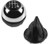 YHAINI Car Gear knob for Fiat 500 500C 2007-2018 Gear Shift Knob Gaiter Boot Cover Case(Chrome 6 Speed)