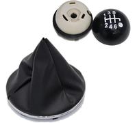 YHAINI Car Gear knob for Fiat 500 500C Sitck Head Leather for Gloss Black Cap Replacement Boot Cover(6 Speed Set)