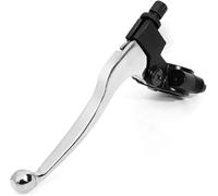 YHAINI Motorcycle Crash Bars Motorcycle Clutch Universal 7/8" 22mm Folding Brake Handle Left Perch Lever Bar Adjustable(Silver)