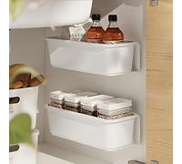 YHANEC 2 Pcs Under Sink Storage, Pull Out Kitchen Organiser | Slide Out Cabinet Storage Baskets, Plastic Cupboard Storage for Kitchen Bathroom Office