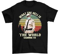 YHBBKNBCFGD Buford T Justice Face Mask What The Hell is The World Coming Vintage, Classic Movie Shirt, Funny T-Shirt Black(3X-Large)