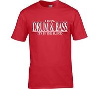 YHBCVSS Drum and Bass White Yellow Black Red Mens Women T Shirt 100% Cotton 100% Music Rave Cool Party Homage Gift Club DJ Jungle(Large)