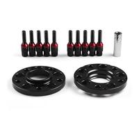 YHBH Car Hubcentric Spacers Rim Spacers For BMW X5 G05 X7 G07 2018+W/Ball Bolts 15mm 5x112mm 66.6mm M14x1.25 Tapered Bolts Widening Wheel Spacers(BLACK)