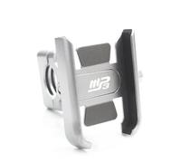 YHBH Phone Navigation Bracket Motorcycle Handlebar Mirror Mobile Phone Holder Stand GPS Navigation Bracket For Piaggio MP3 250 300 500 HPE Sport Scooter Navigator Mount(Silver,Handlebar)