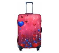 YHBLYKXP Abstract Heart print Luggage cover, suitcase protector, elasticated protective sleeve, fits 18-32 inch suitcases, White, XL