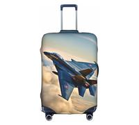 YHBLYKXP Aircraft Fighter Jets print Luggage cover, suitcase protector, elasticated protective sleeve, fits 18-32 inch suitcases, White, S