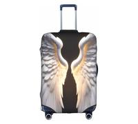 YHBLYKXP Angel Wing print Luggage cover, suitcase protector, elasticated protective sleeve, fits 18-32 inch suitcases, White, XL