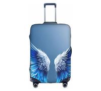YHBLYKXP Angel Wing print Luggage cover, suitcase protector, elasticated protective sleeve, fits 18-32 inch suitcases, White, L