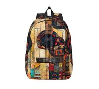 YHBLYKXP Art Guitar Pattern print Duffel Bag, Lightweight Duffel Bag, Casual Backpack, 17.7 x 6.3 x 12.2 inches, Black, M