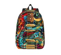 YHBLYKXP Art Guitar Pattern print Duffel Bag, Lightweight Duffel Bag, Casual Backpack, 17.7 x 6.3 x 12.2 inches, Black, M
