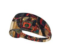 YHBLYKXP Art Guitar Pattern Print Headbands, Fitness Headbands Fashion Hair Accessories, Elastic Sports Hair Bands, Black