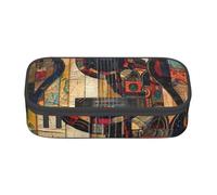 YHBLYKXP Art Guitar Pattern Printed Large Capacity Office Box, Stationery Organiser Office Cosmetic Bag