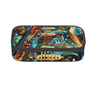 YHBLYKXP Art Guitar Pattern Printed Large Capacity Office Box, Stationery Organiser Office Cosmetic Bag
