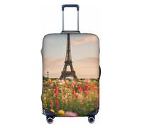 YHBLYKXP Beautiful Eiffel Tower Paris print Luggage cover, suitcase protector, elasticated protective sleeve, fits 18-32 inch suitcases, White, S