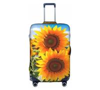 YHBLYKXP Bloom Sunflower print Trolley case protective cover, Fashion Suitcase Protector Fits, hidden zipper, White, XL