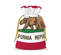 YHBLYKXP California State Flag Drawstring Christmas bag, birthday Thanksgiving, anniversary and party present packaging