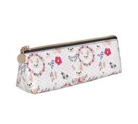 YHBLYKXP Cartoon Llama Alpaca print Triangle leather stationery storage bag, portable makeup bag, daily small item storage, White, One Size, Lightweight