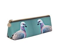 YHBLYKXP cartoon pigeon 4 print Triangle leather stationery storage bag, portable makeup bag, daily small item storage