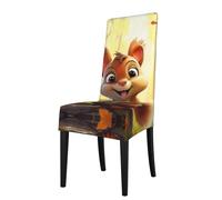 YHBLYKXP Cartoon Squirrel Print Custom Stretch Chair Cover, Personalized Elastic Slipcover for Home Dining Hotel Party Decor